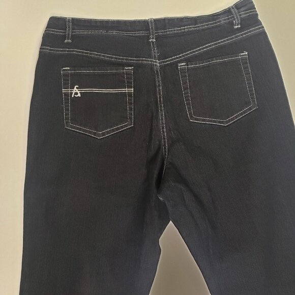 ASHLEY STEWART Denim Jeans Women's Size 14 Dark Blue Wash Citycore Dark Academia - Picture 10 of 16